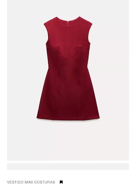 Vestido corto liso, color Bordó - Image 3